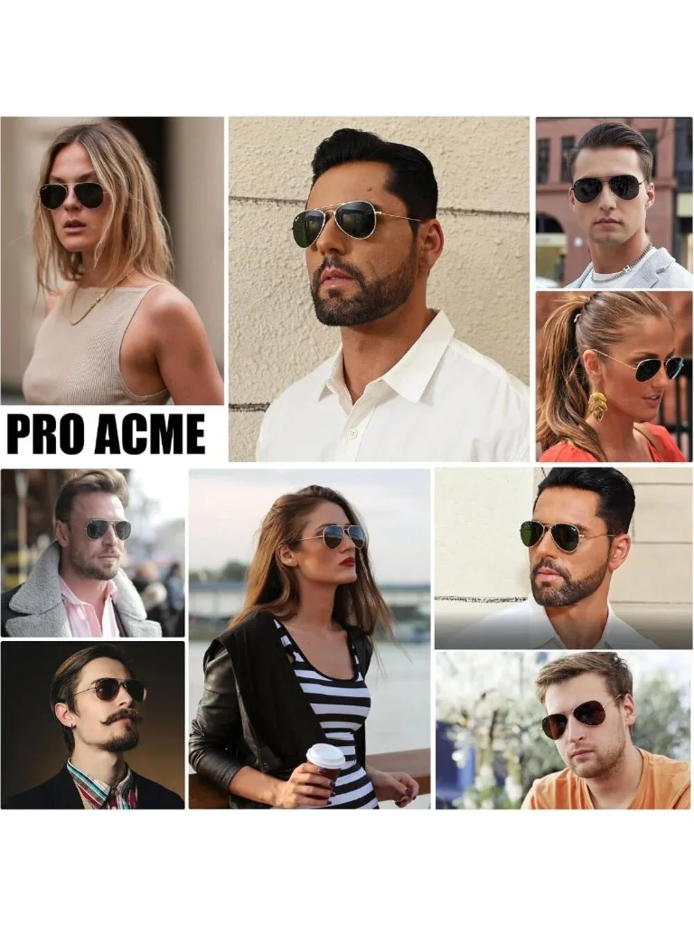 Stylish Small Aviator Sunglasses 55mm Metal Frame UV400 Protection, Trendy